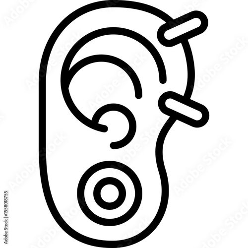 ear piercing icon illustration design with outline