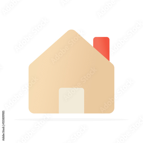 house icon, colored flat vector. modern and minimalist design