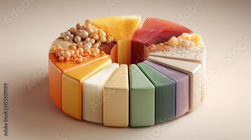 Colorful Pie Chart Illustration: Data Visualization and Diversity