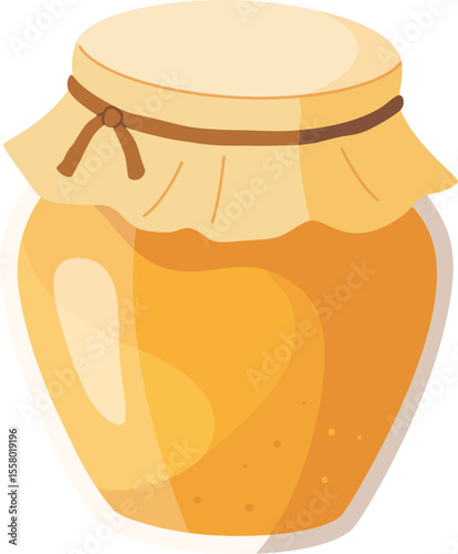 Honey Jar with Lid Illustration

