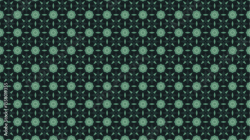 Modern pattern with geometric and floral decorative elements.