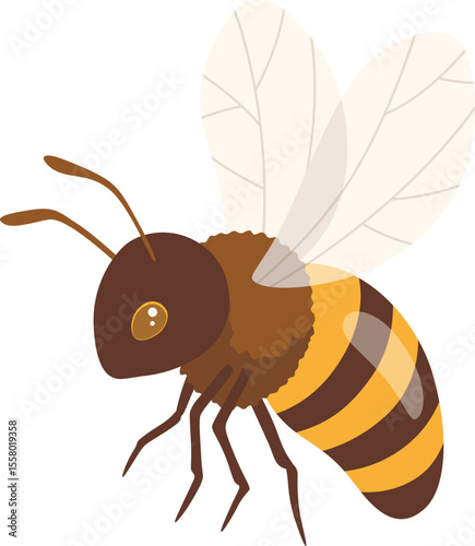 Bee Flying Illustration

