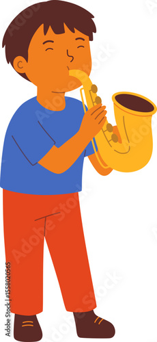 Boy Playing Saxophone

