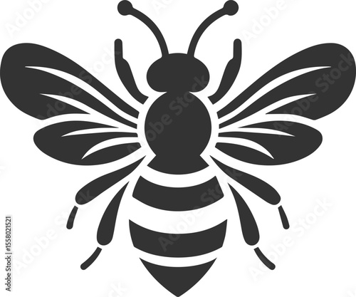 Black bee vector silhouette