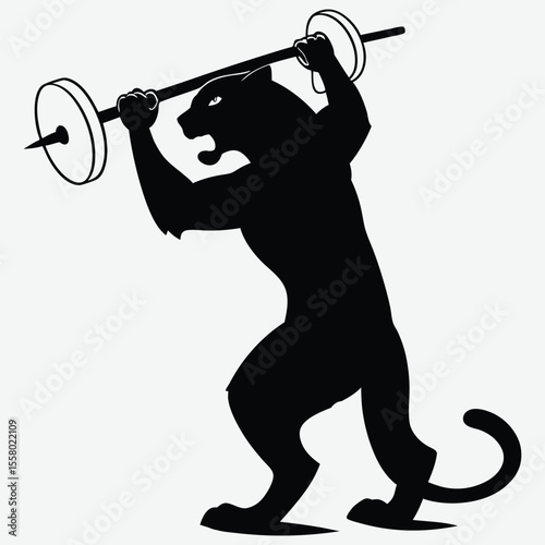 A tiger is doing the gym  image silhouette design vector art and illustration