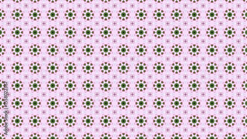 Modern pattern with geometric and floral decorative elements.