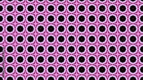 Modern pattern with geometric and floral decorative elements.