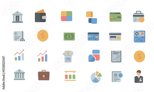 Corporate Finance Icon Pack – Muted Palette & Professional Design