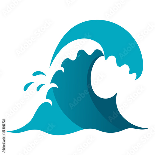 Ocean Wave Silhouette Vector  Crashing Sea Wave Clipart for Nautical and Beach Design