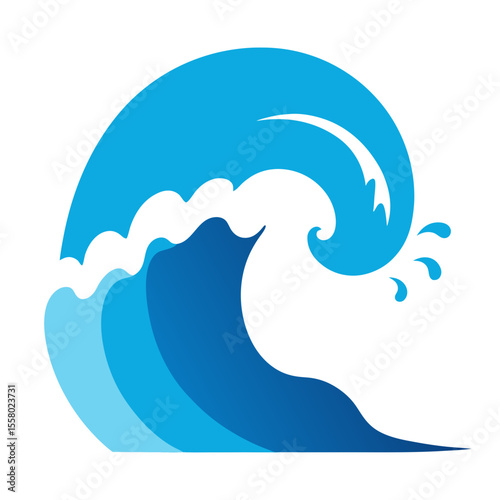 Ocean Wave Silhouette Vector  Crashing Sea Wave Clipart for Nautical and Beach Design
