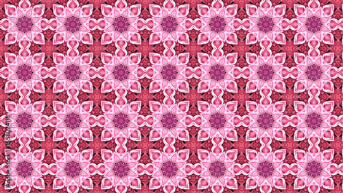 Modern pattern with geometric and floral decorative elements.