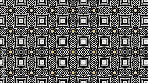 Modern pattern with geometric and floral decorative elements.