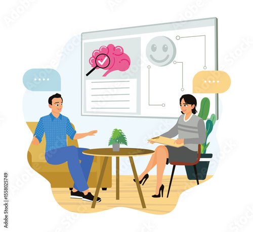 Patients consult with psychiatrists using mental health apps.
