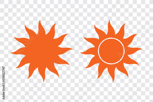 Sun icon set, Sun symbol vector. Sun