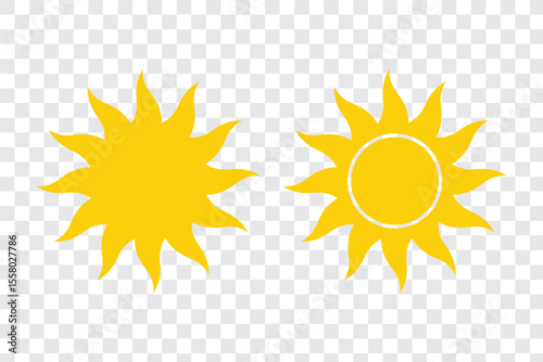 Sun icon set, Sun symbol vector. Sun