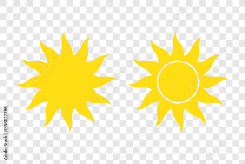Sun icon set, Sun symbol vector. Sun