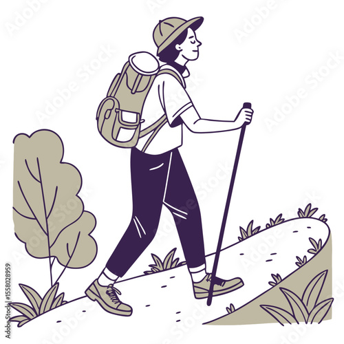Hiking person icon