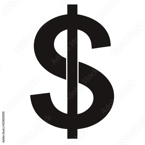 dollar sign isolated on white