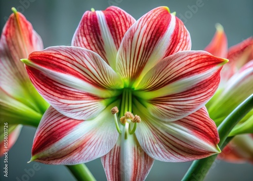 Amaryllis flower petals unfolding from a center point