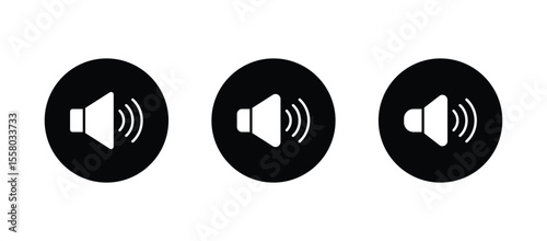 Speaker icon set. volume icon vector. Sound icon, volume symbol, speaker sign, audio control icon	