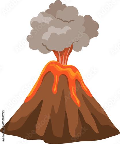 Erupting volcano