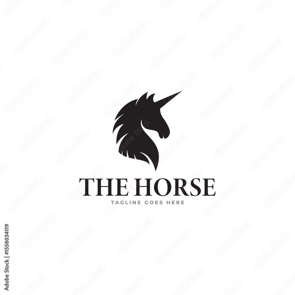 Obraz premium Simple concept horse logo design Vector