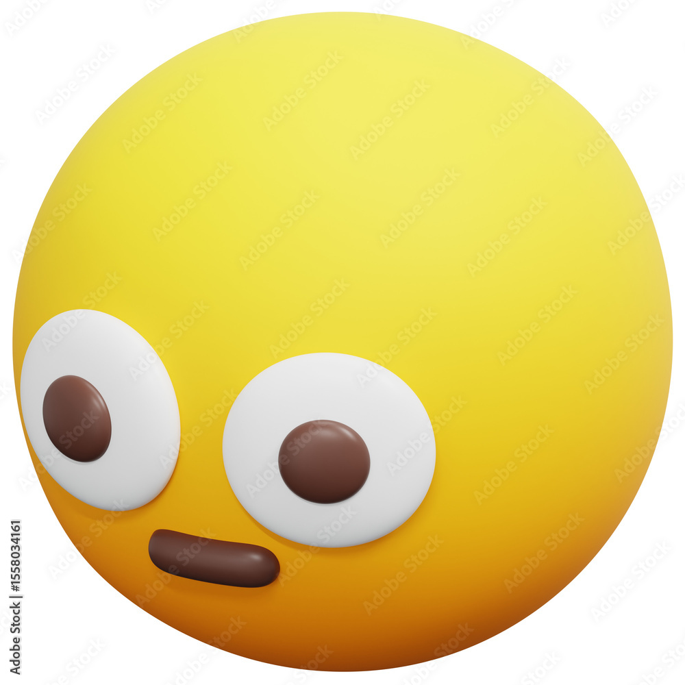 Fototapeta premium 3D Shocked Face Emoji Icon