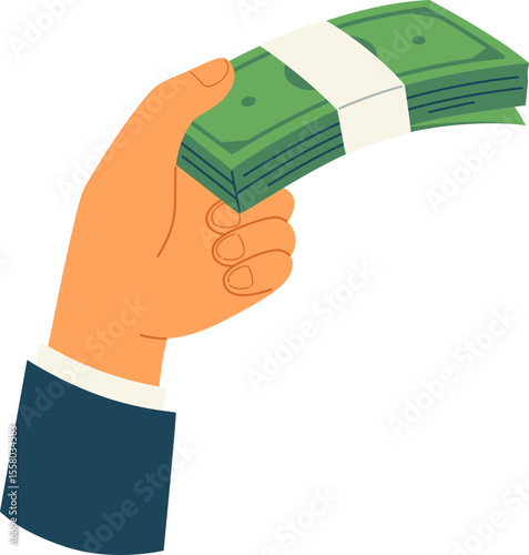 Hand Holding a Wad of Cash Bills

