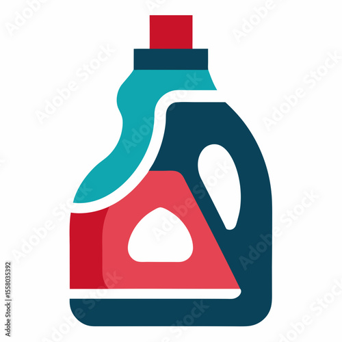 Detergent Bottle Icon Vector – Generative AI and Linocut Silhouette Design

