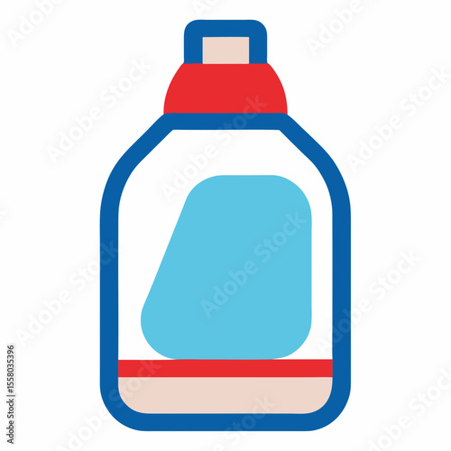 Detergent Bottle Icon Vector – Generative AI and Linocut Silhouette Design

