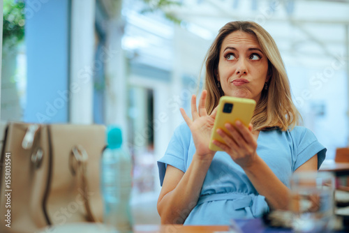 Single Woman Being Unsatisfied with Dating App Results. Eternally dissatisfied lady cannot find their match online
