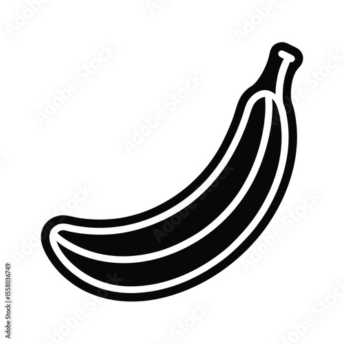 Banana Icon Outline Vector Illustration