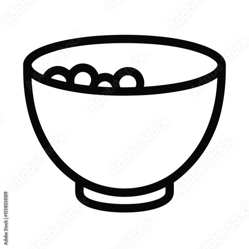 Cereal Bowl Icon Outline Vector Illustration