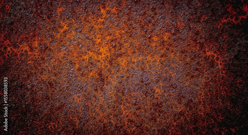 Abstract Textured Background - Rusty Orange Gradient with Dramatic Lighting & Dark Borders