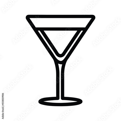 Cocktail Glass Icon Outline Vector Illustration