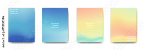 set of abstract background with beautiful gradation color, colorful background for poster flyer banner backdrop.vertical banner.cool fluid background vector illustration