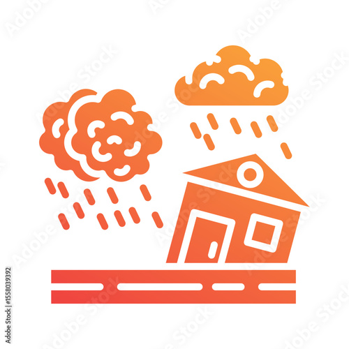 Flooded House Icon