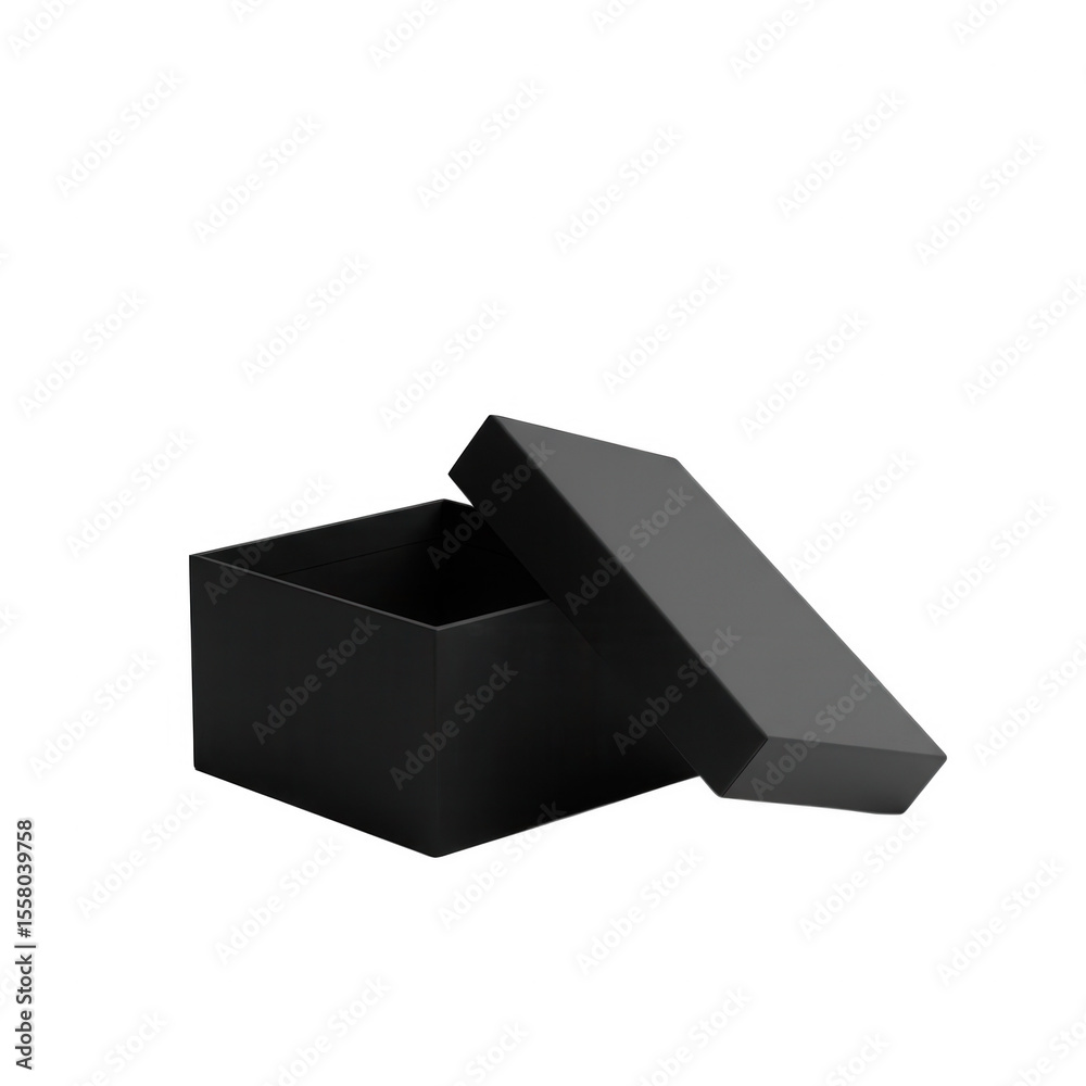 Fototapeta premium Open box isolated on transparent background for mockup, gift, and storage.