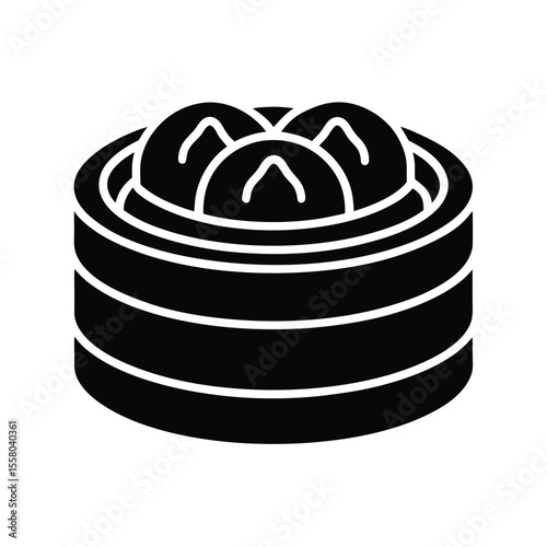 Dim Sum Icon Outline Vector Illustration