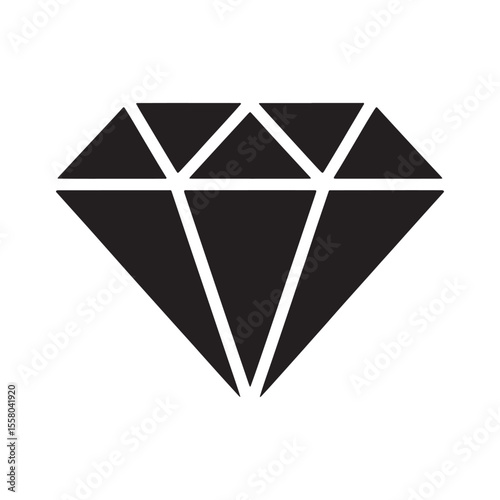 Elegant Diamond Silhouette Sparkling with Simplicity A Timeless Symbol of Enduring Beauty Preciousness Wealth and Sophistication in Minimalist Design