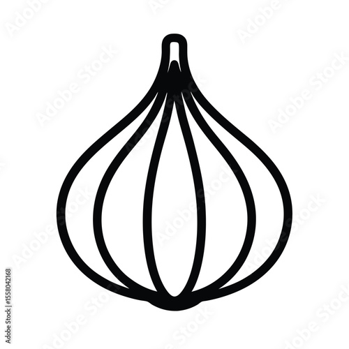 Garlic Icon Outline Vector Illustration