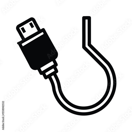 HDMI Cable Icon Outline Vector Illustration