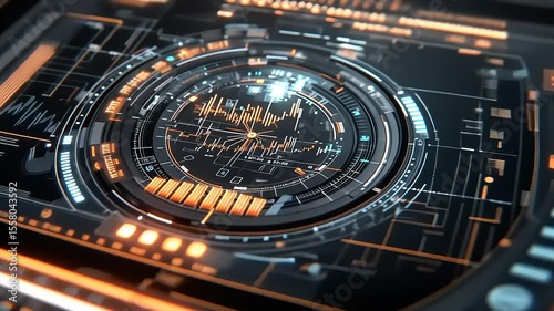 Wallpaper Mural Futuristic digital interface displaying data analytics and graphs in a high-tech environment Torontodigital.ca