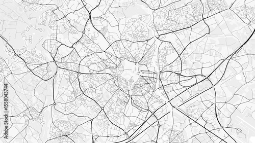 Montpellier City Map. Minimalist black and white line art poster for printing, wallpaper, wall art for home and office decor