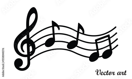 Music notes silhouette vector illustration on white background