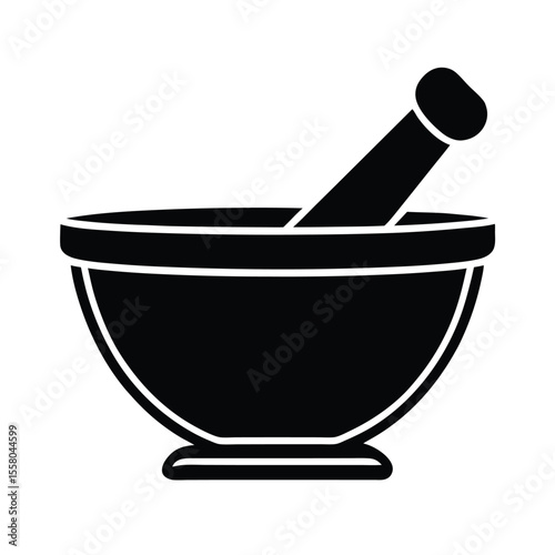 Mortar And Pestle Icon Outline Vector Illustration