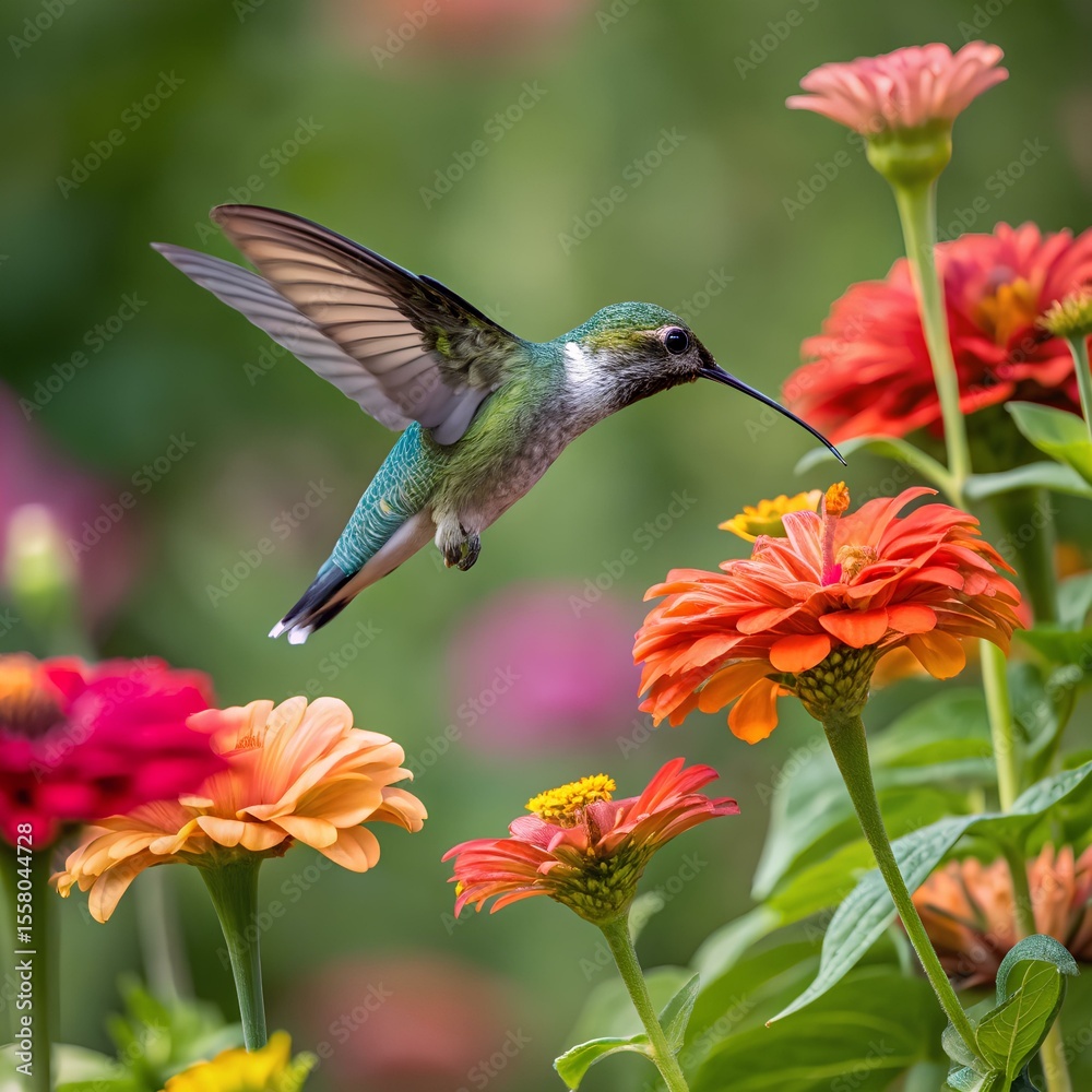 Naklejka premium hummingbird on flower