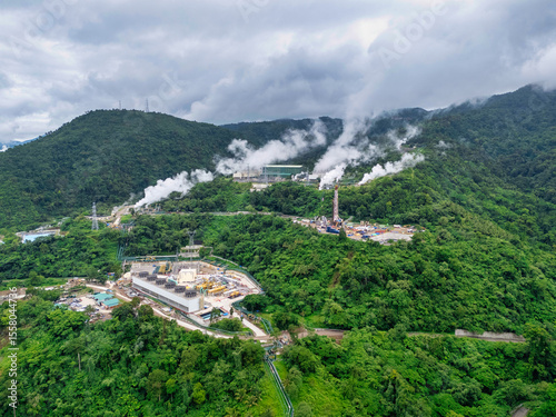 Green renewable energy. Geothermal power plants in Ormoc Leyte Philippines. 