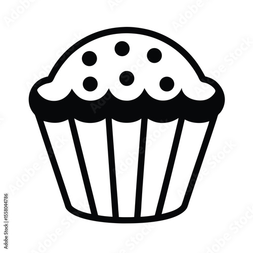 Muffin Icon Outline Vector Illustration