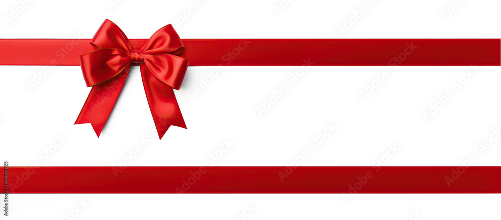 A red ribbon with a bow on a transparent background A red ribbon with a bow on a transparent background